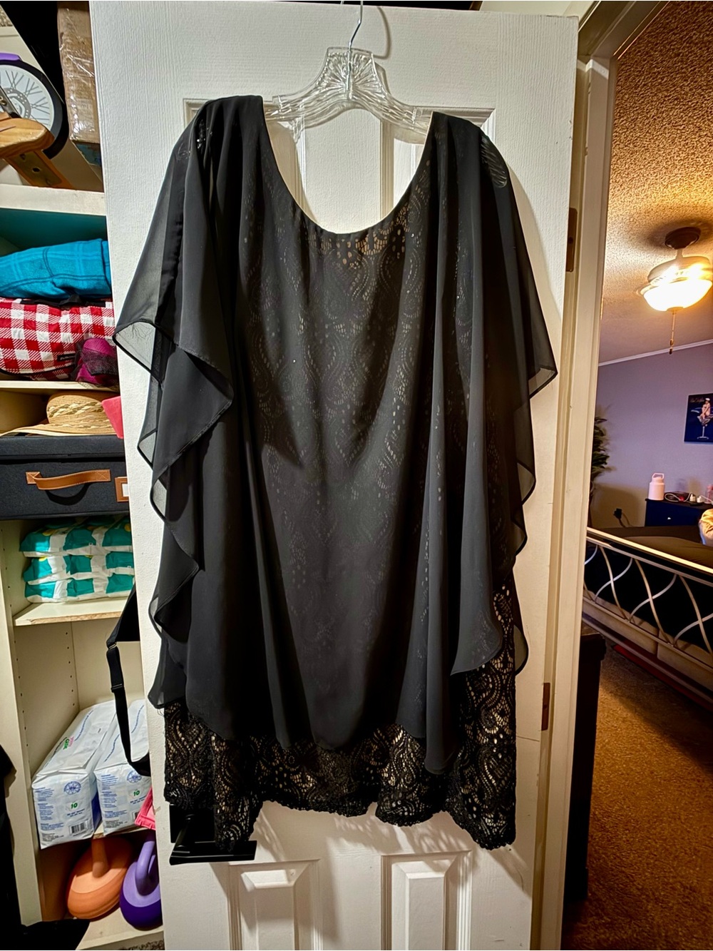 R&M Richards Black Dress with Nude Lining